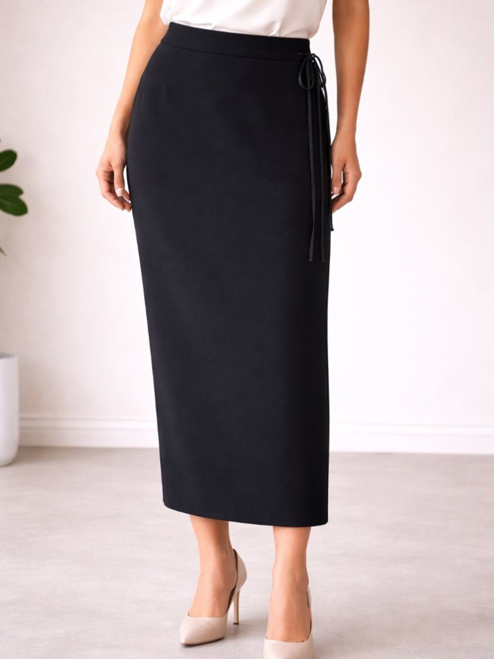 Sports Collection, Long wrap dress Skirt, Black Size 10, fully lined